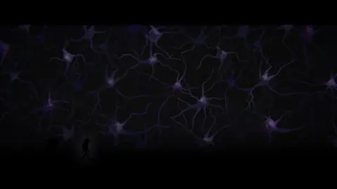Purple fractures spread through darkness in Sally Face 2